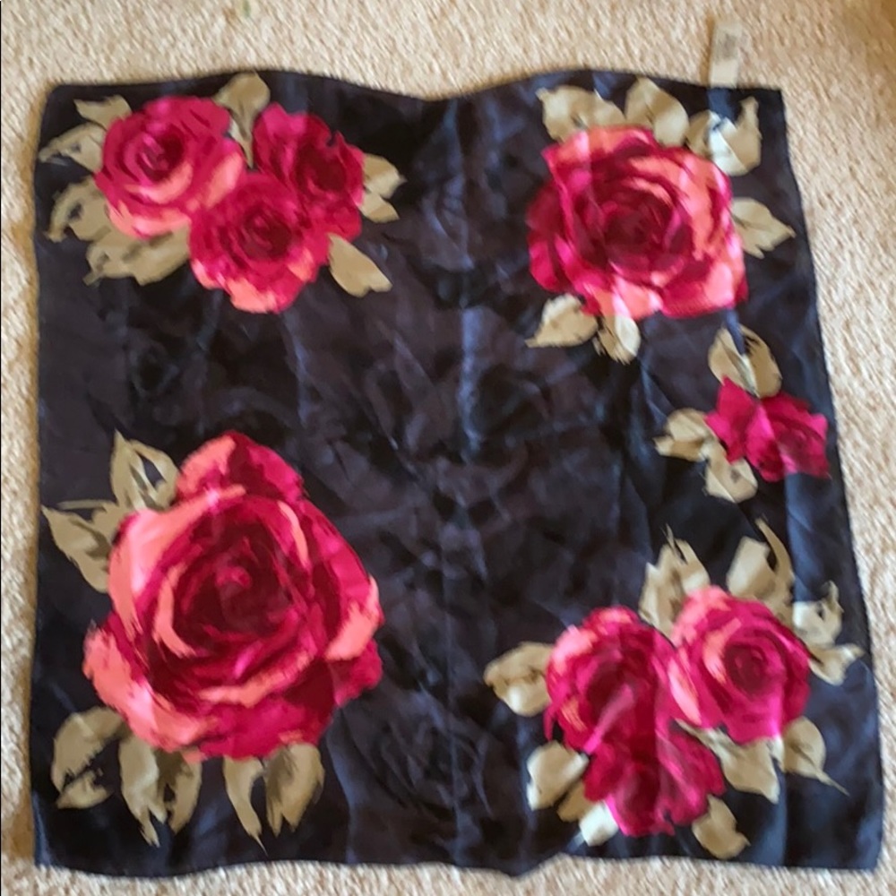 Elaine Gold Collection Floral Silk Scarf 20x20